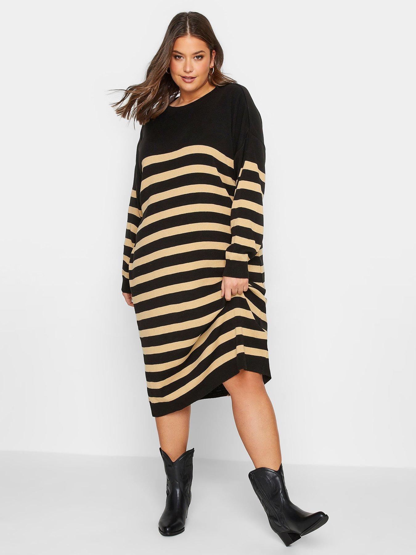 Black and white striped jumper cheap dress