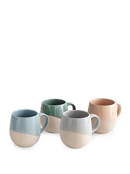 Product photograph of Tower Set Of 4 Mugs - Grey Blue Pink Green from very.co.uk