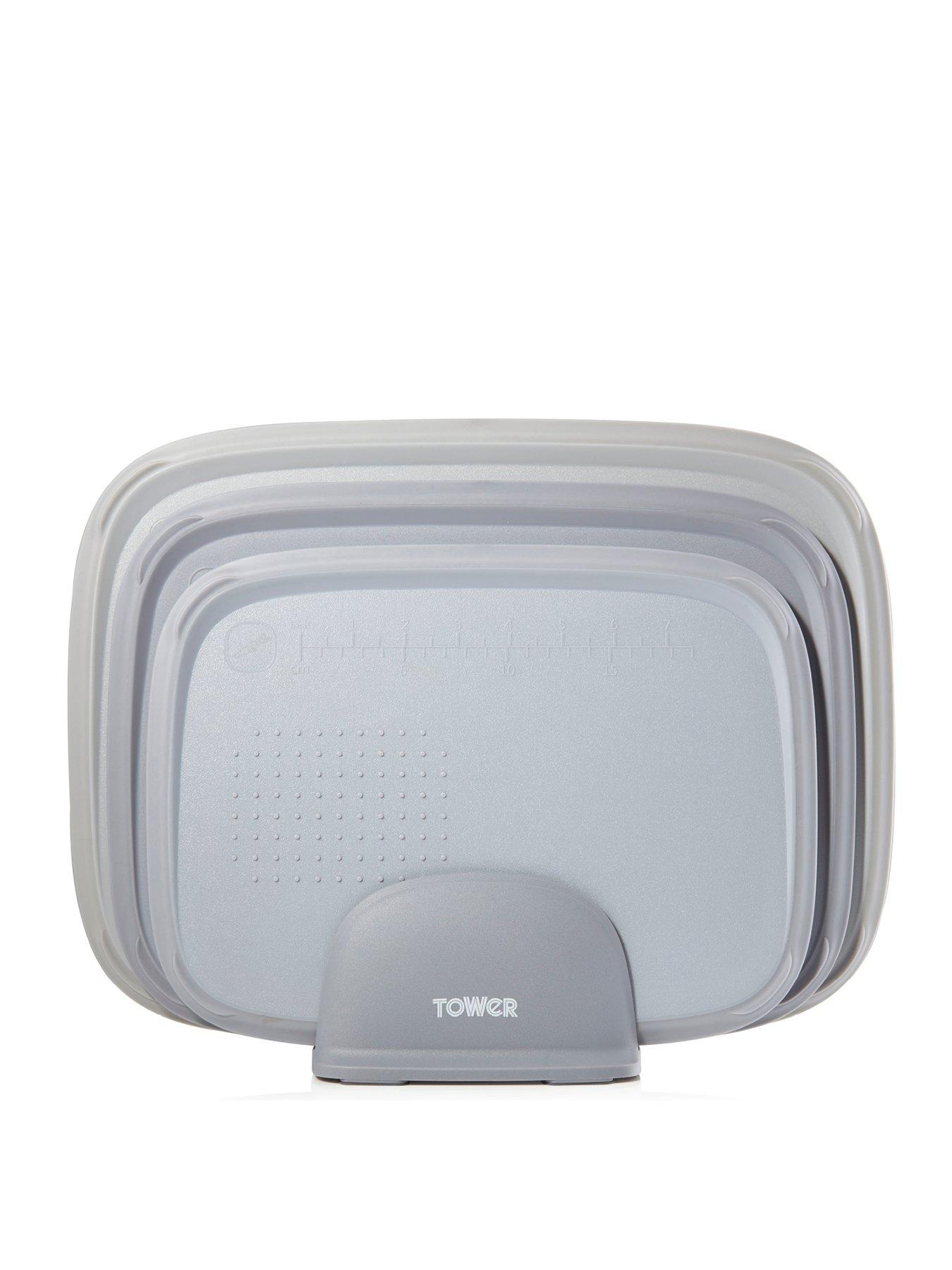 Product photograph of Tower 3-piece Nesting Chopping Board Set In Grey from very.co.uk