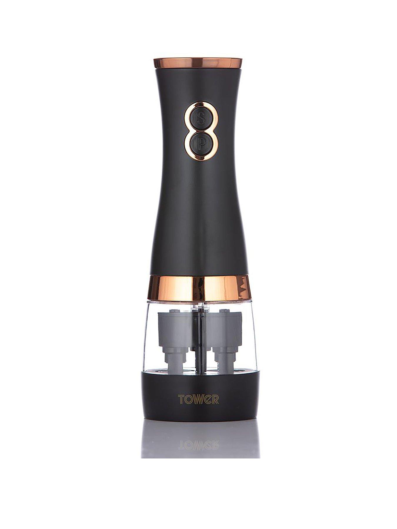 Product photograph of Tower Cavaletto Duo Electric Salt Amp Pepper Mill Black from very.co.uk