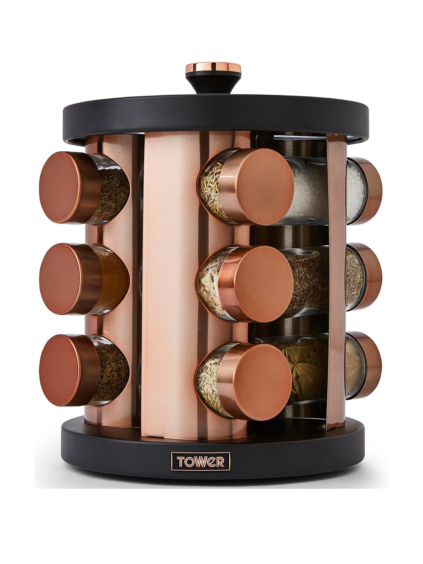 Product photograph of Tower Cavaletto 12 Jar Spice Rack from very.co.uk
