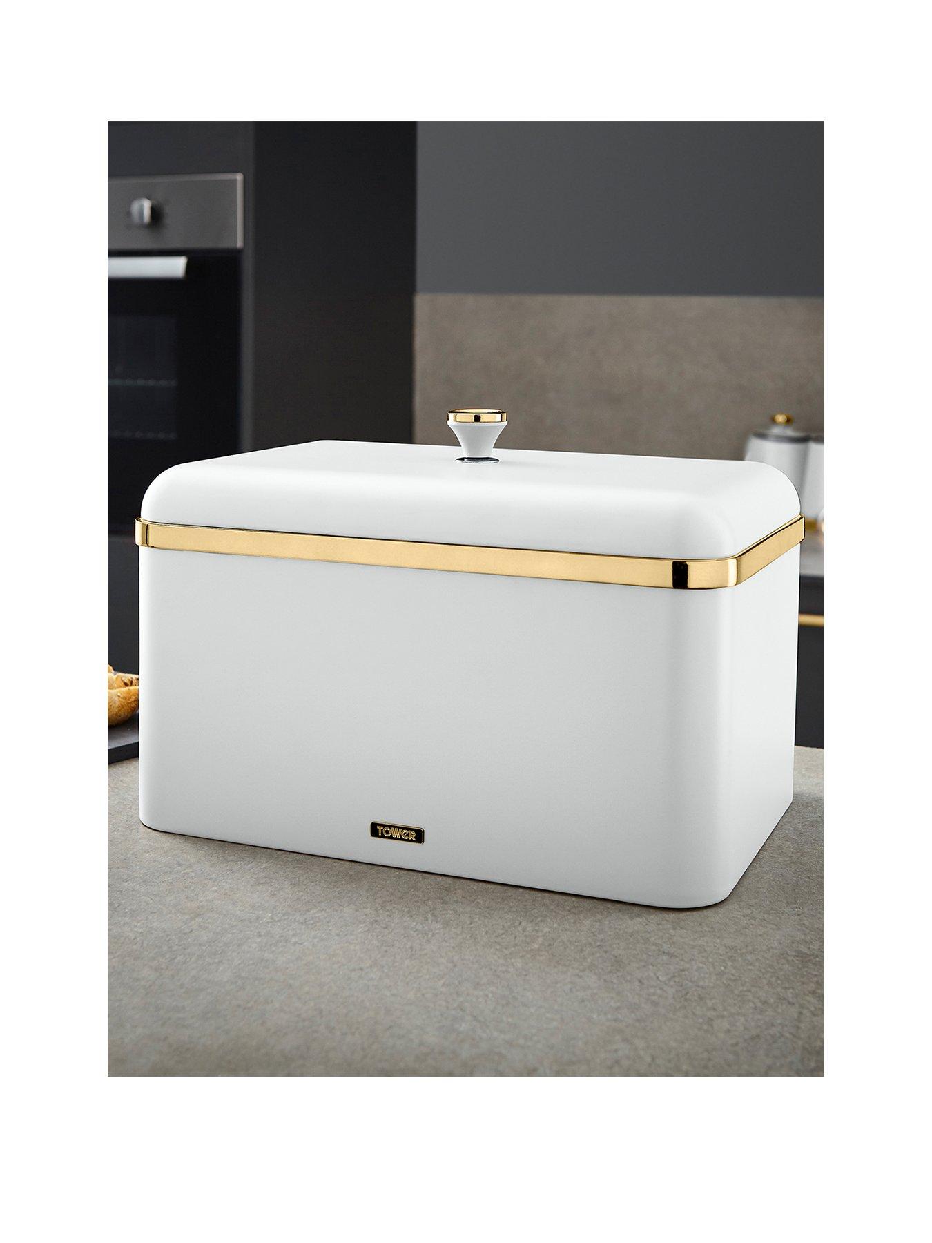 Product photograph of Tower Cavaletto Bread Bin In White from very.co.uk