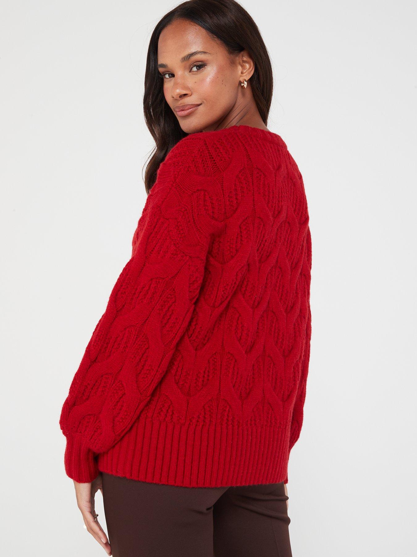 Dark red jumper clearance women's