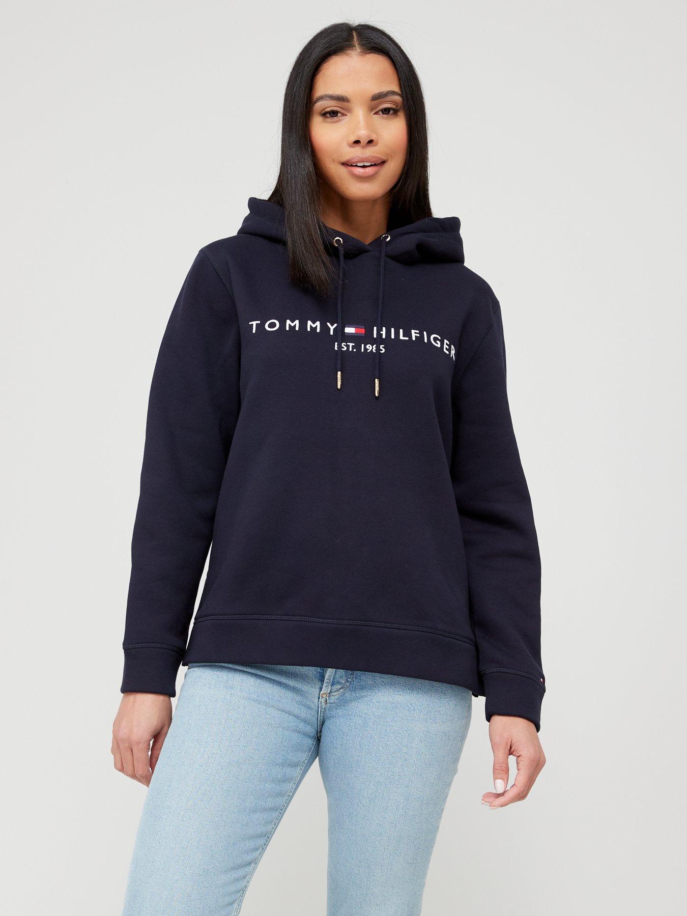 Tommy hilfiger oversized shop teddy hoodie navy