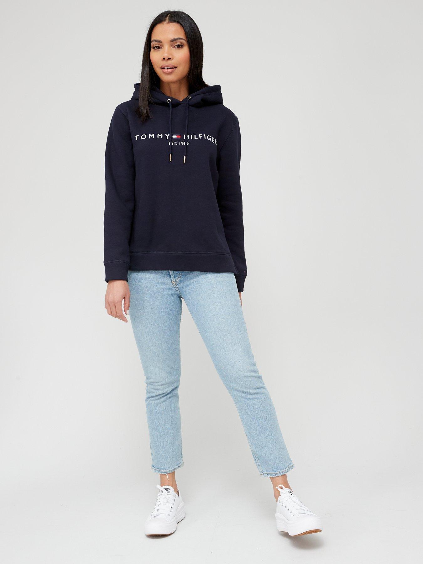 Tommy Hilfiger Womens Everyday Fleece Graphic Hoodie Sweatshirt :  : Clothing, Shoes & Accessories