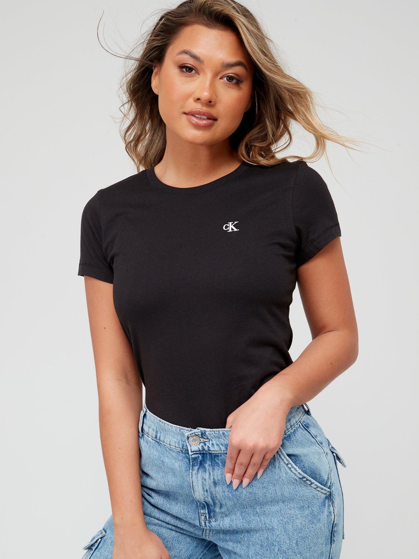 Black womens calvin on sale klein t shirt