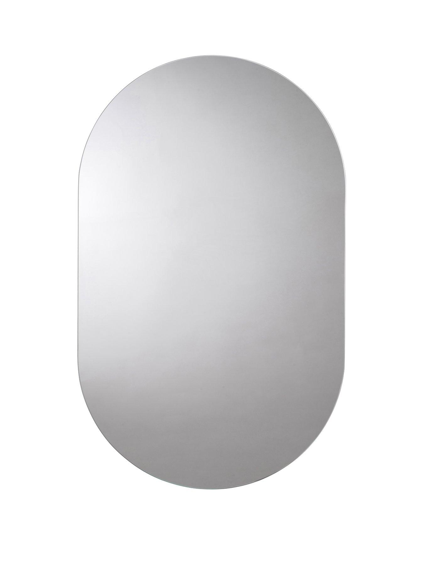 Product photograph of Croydex Harrop Hang Lsquo N Rsquo Lock Rounded Rectangular Mirror from very.co.uk