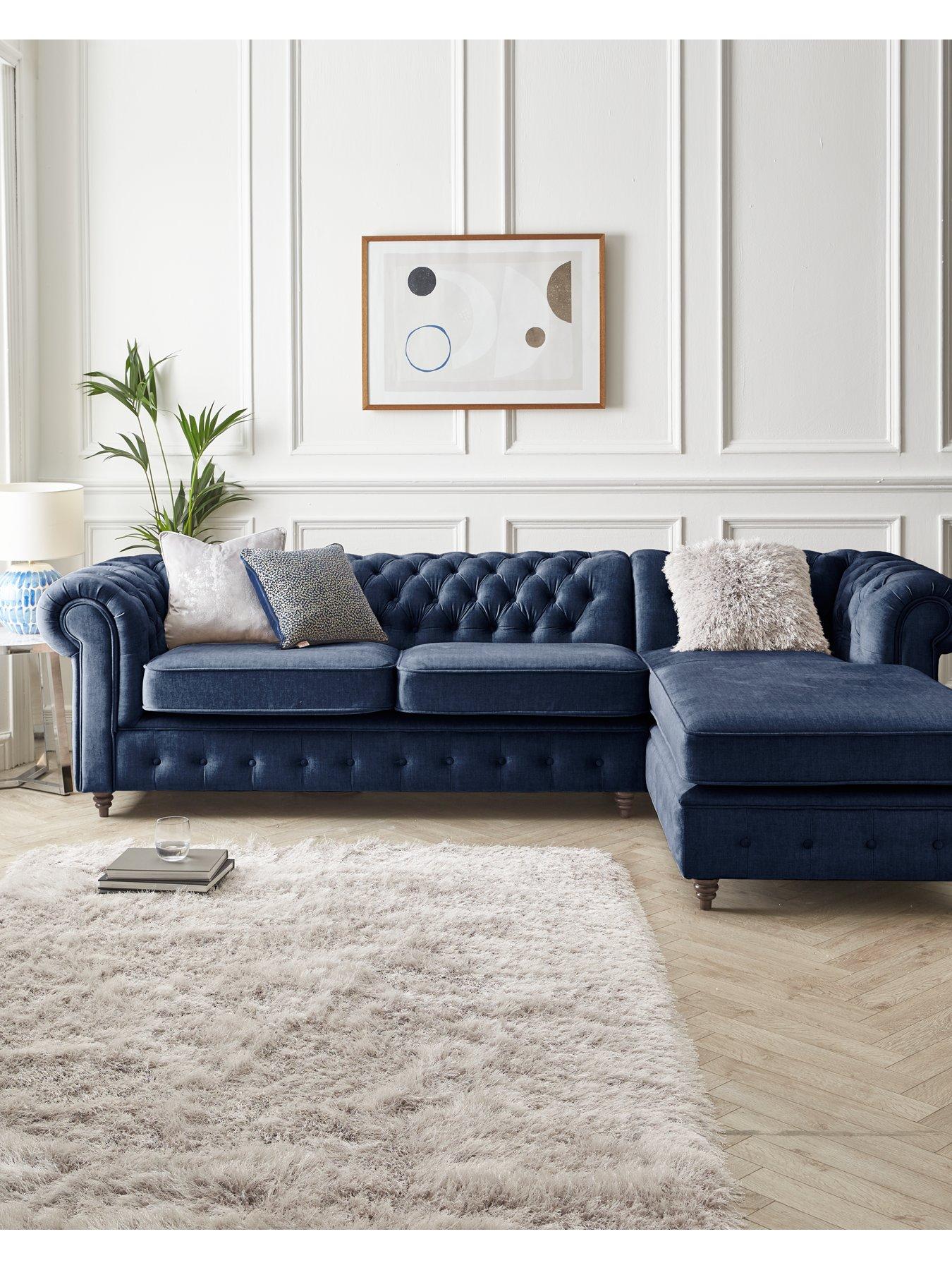 Pale blue store corner sofa