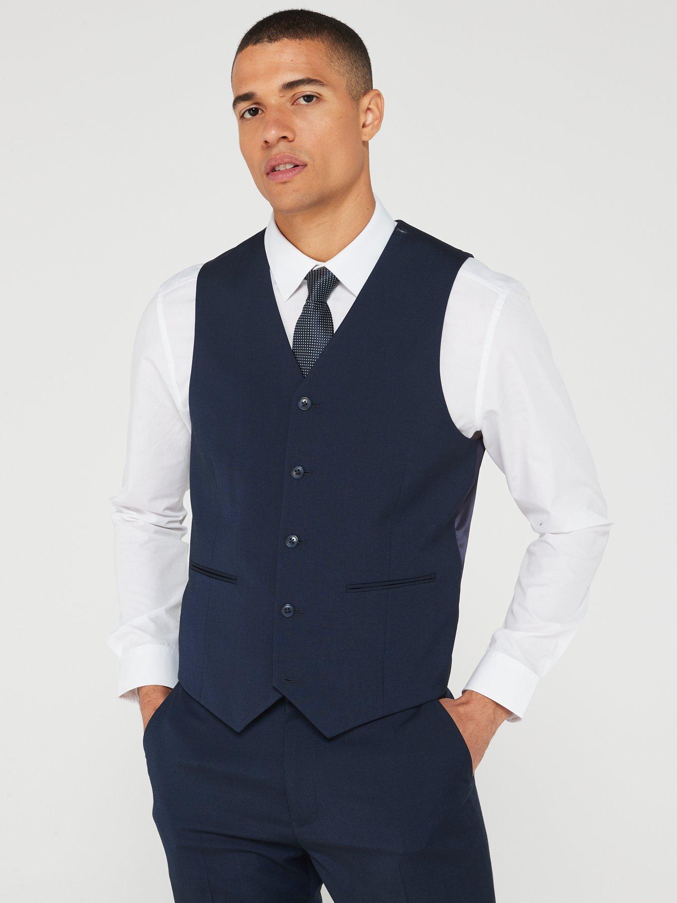 River Island Navy Skinny Twill Suit Jacket | very.co.uk