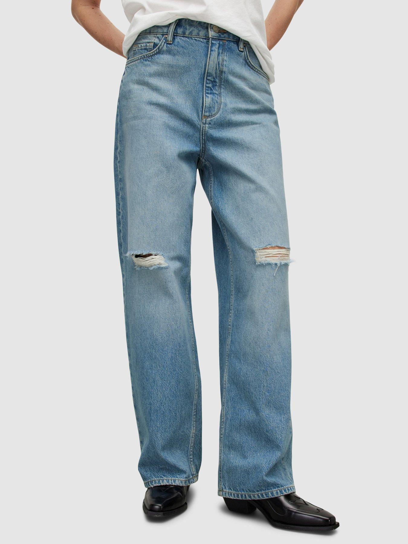 ALLSAINTS Ava High-Rise Straight-Leg Jeans in Vintage Indigo