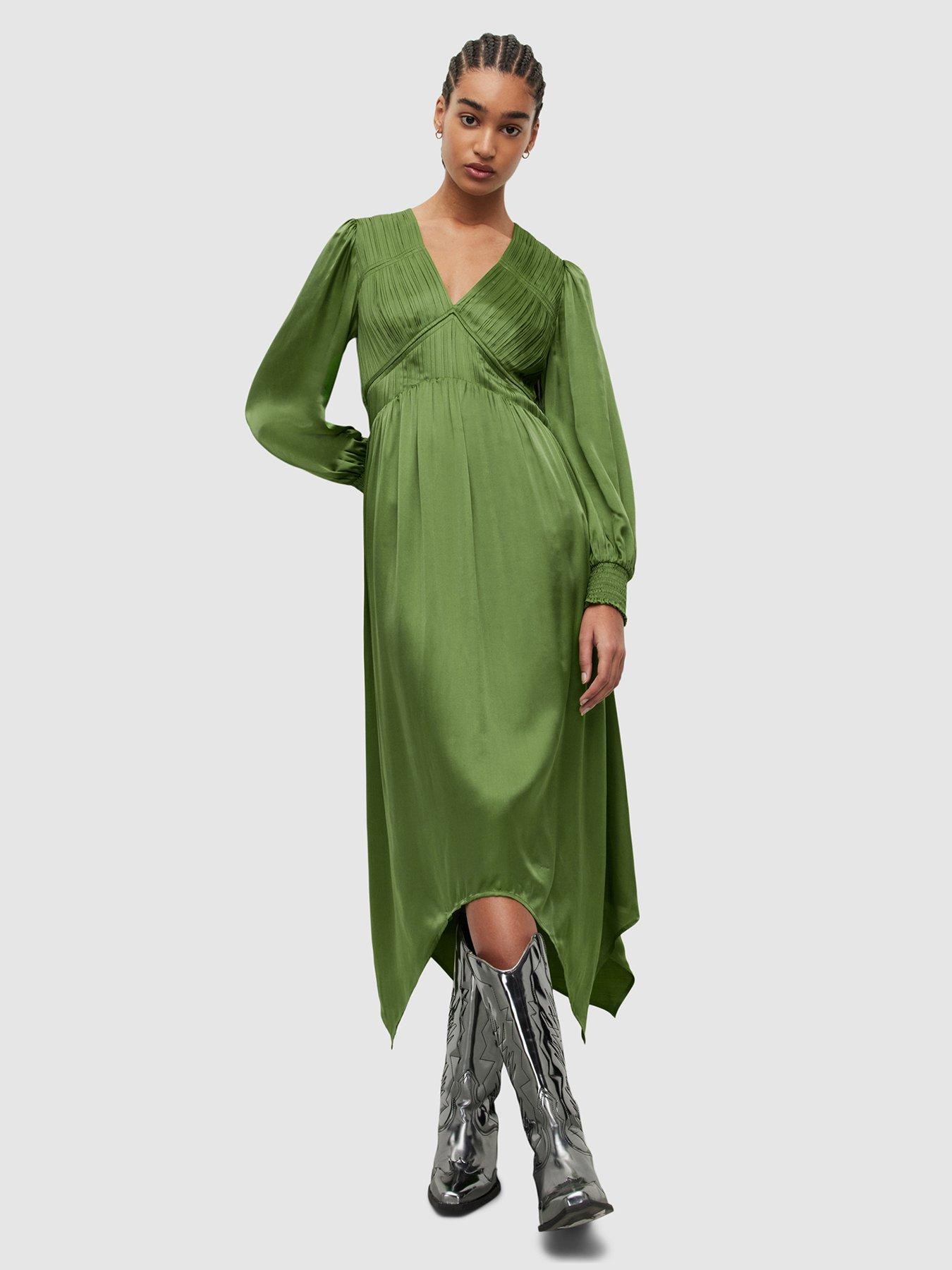 All Saints Estelle Dress - Cactus Green