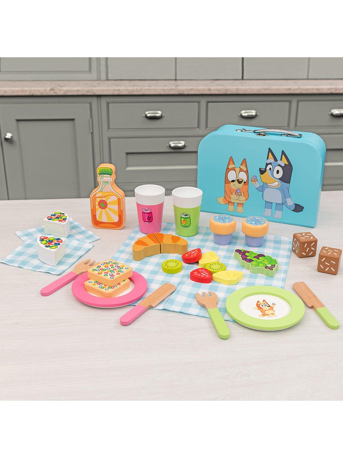 Image 3 of 6 of Bluey 30-Piece Wooden Picnic Set with Carry Case