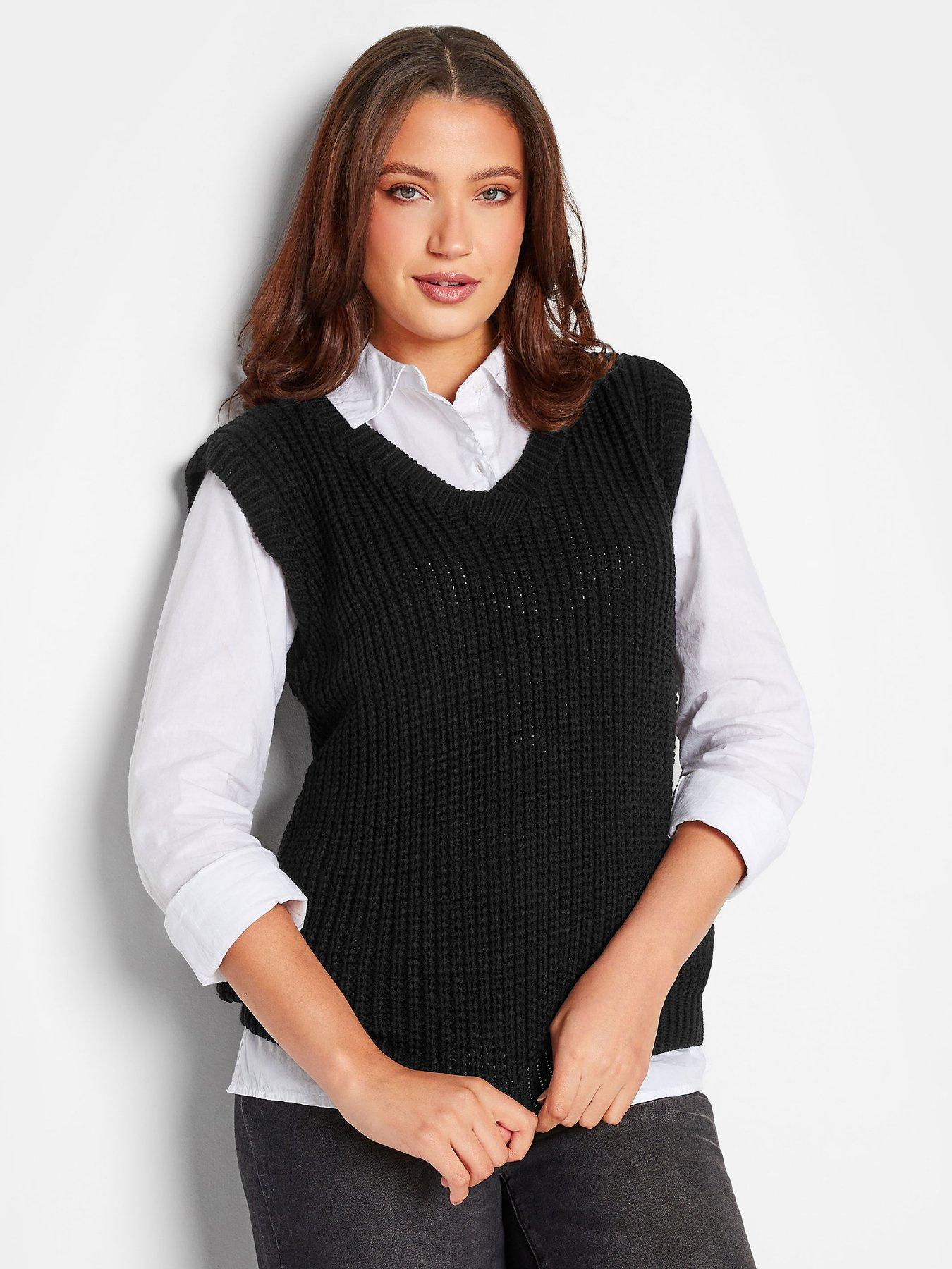 Long knitted vest sale