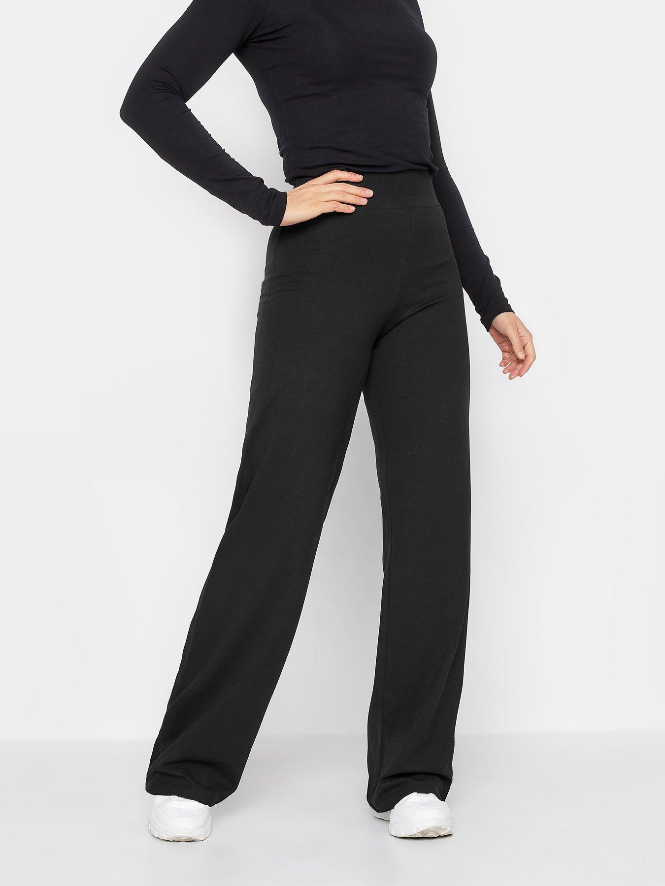  2 Back Pockets,Tall Womens Straight Leg Yoga Pants Workout  Pants Slim Fit,35,Black,Size XL