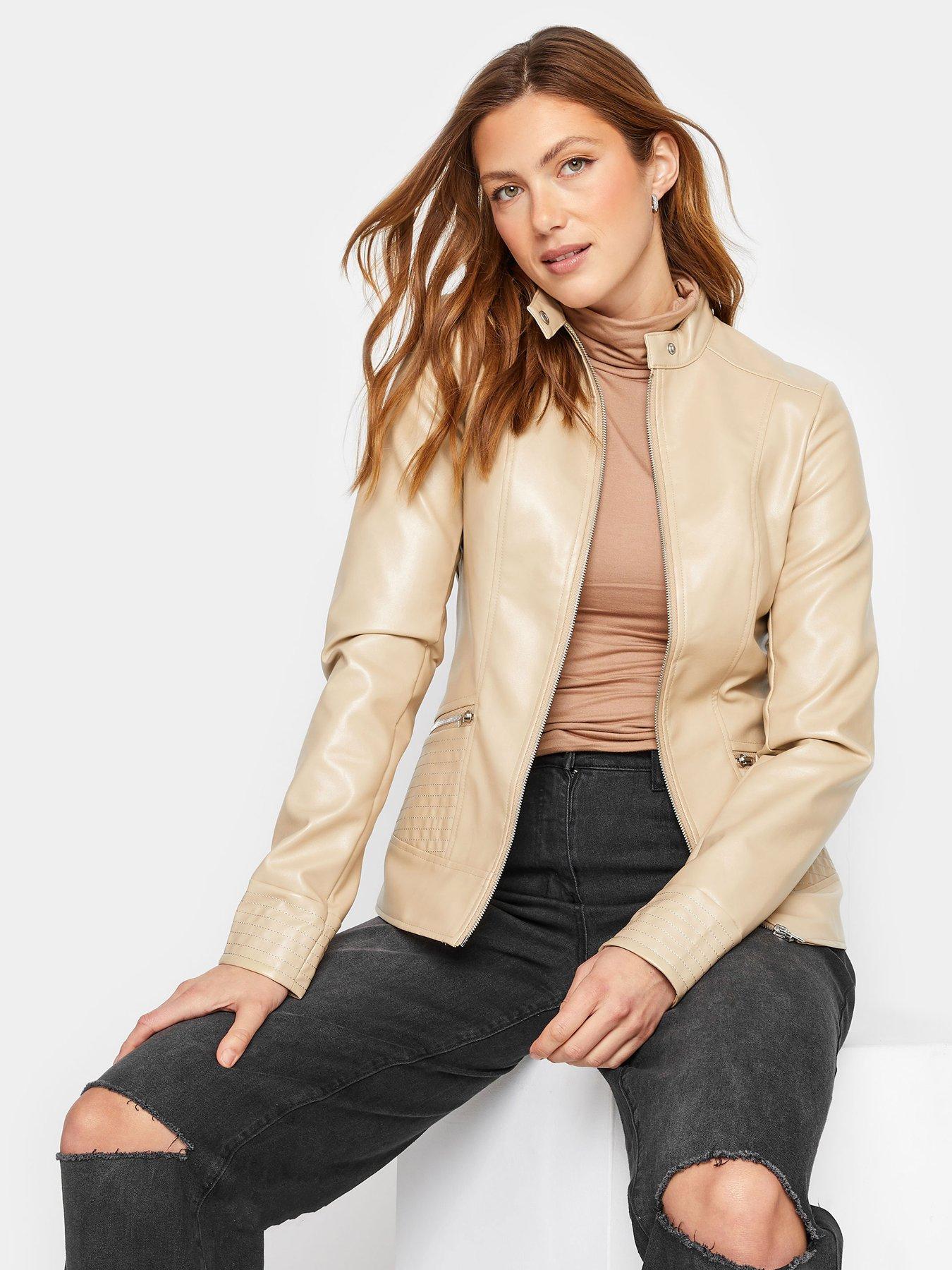 Tall faux cheap leather jacket