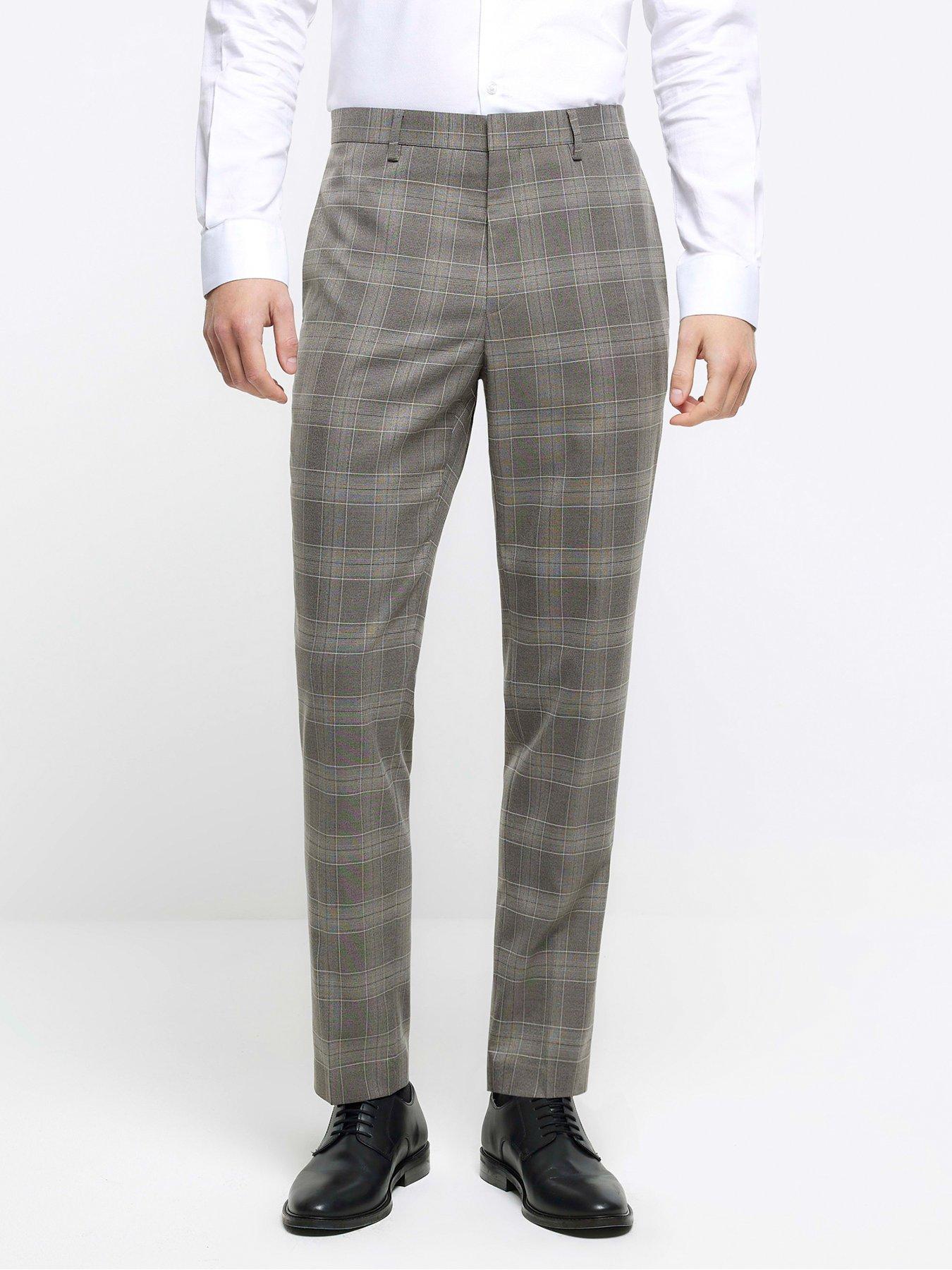 Plaid store suit trousers