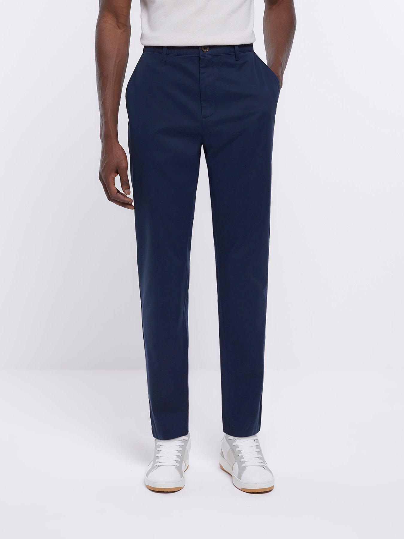 River Island Casual Chino Swiss Trousers - Navy | very.co.uk