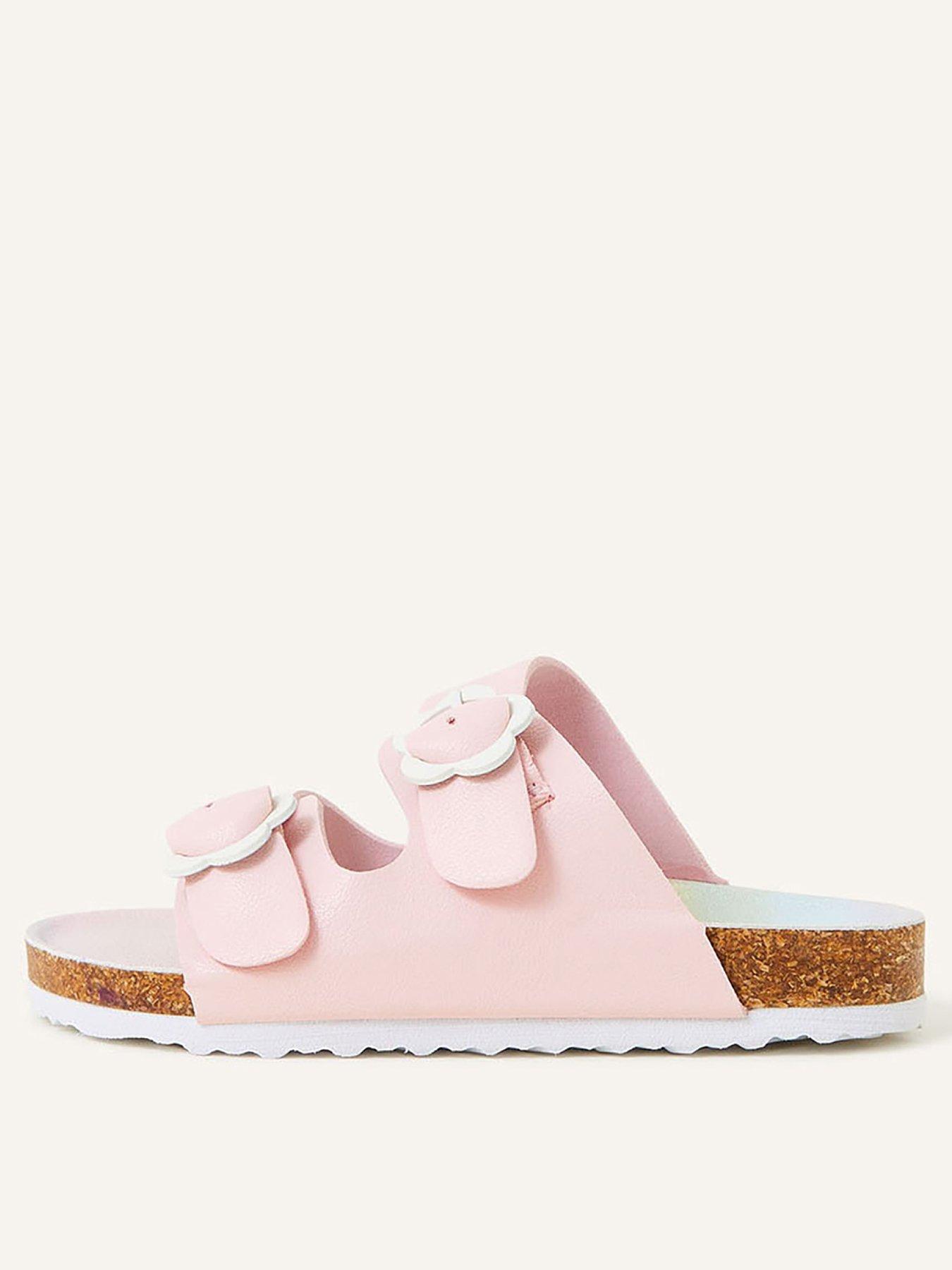 Accessorize Girls Daisy Buckle Footbed Sandals Pink very