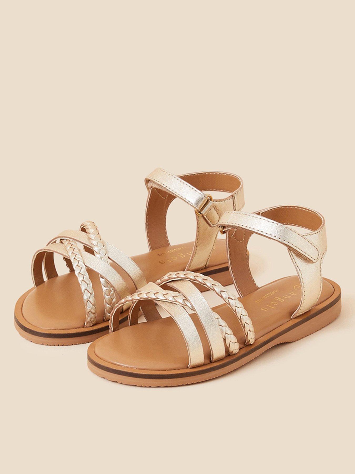 Girls deals gold sandals