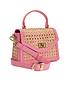  image of dune-london-dinkydreamland-small-rattan-top-handle-tote-pink-synthetic