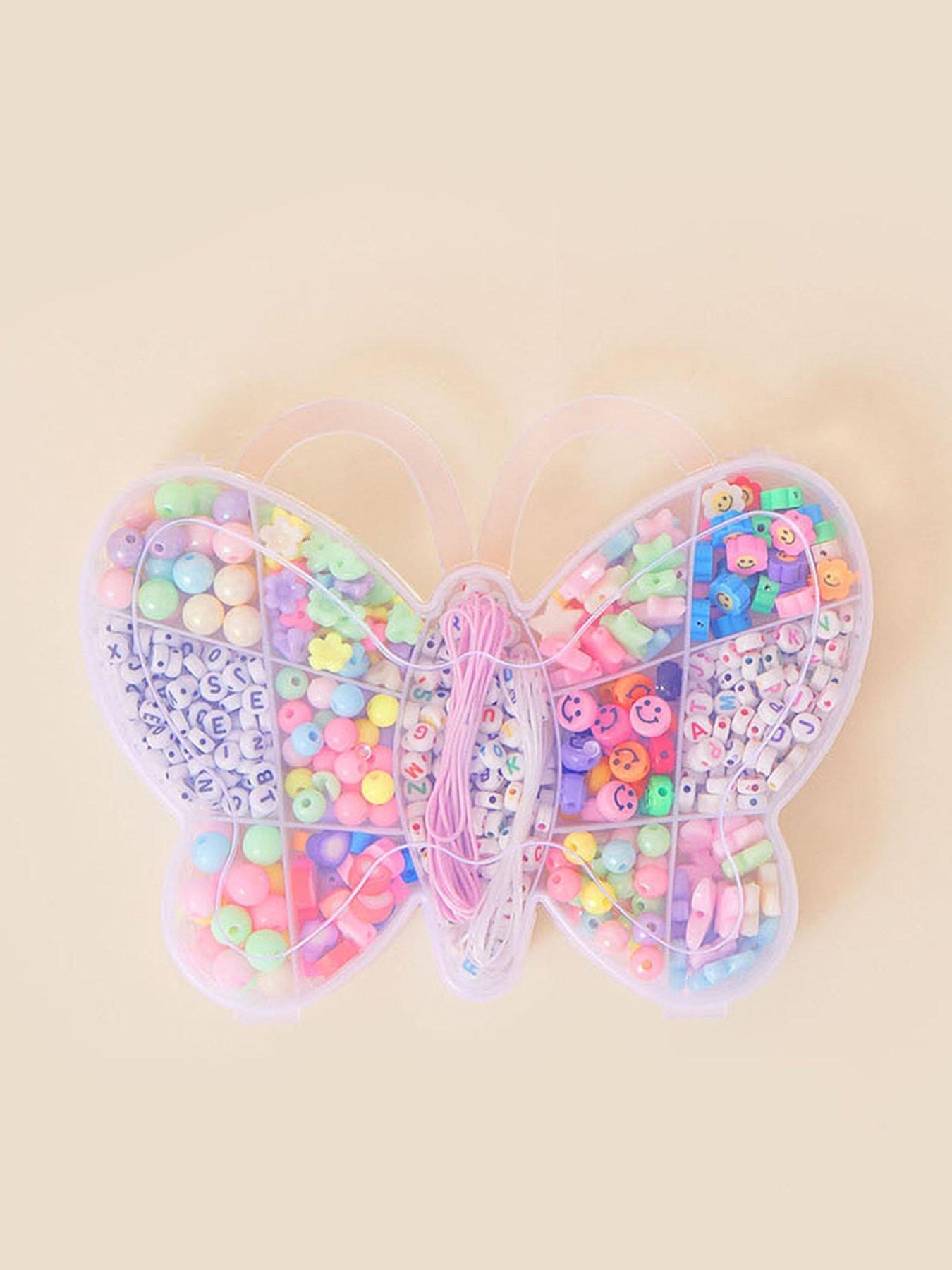 Product photograph of Accessorize Girls Butterfly Myo Beaded Jewellery Set - Multi from very.co.uk