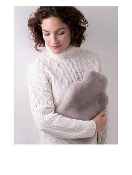 Product photograph of Just Sheepskin Rebecca Hot Water Bottle - Grey from very.co.uk