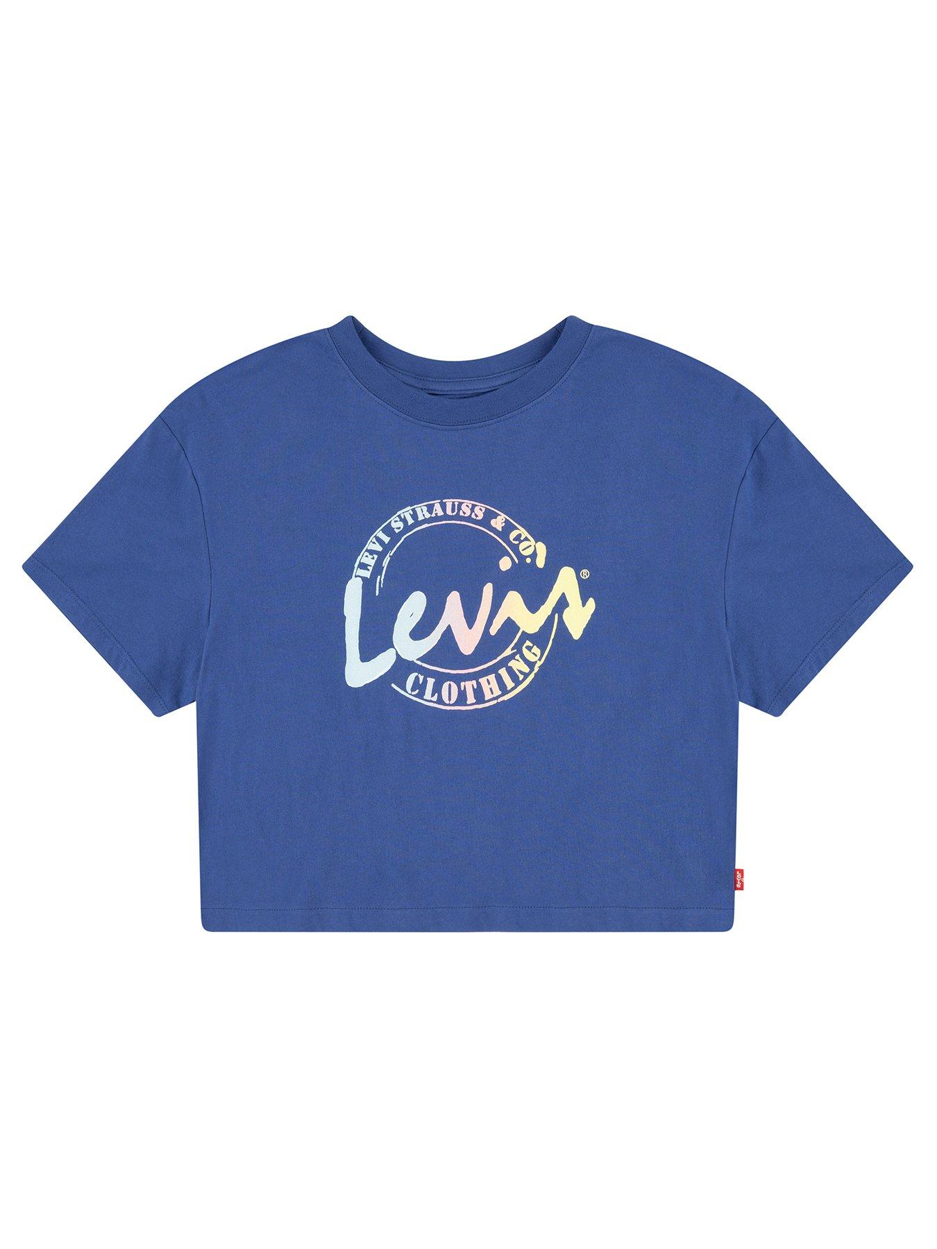 undefined Girls Short Sleeve Meet and Greet Script T-Shirt - True Navy