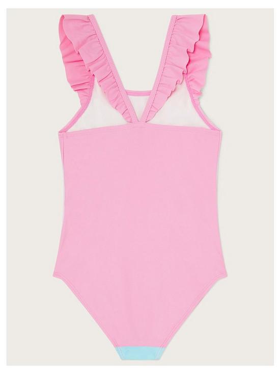 Monsoon Girls Sequin Unicorn Swimsuit - Pink | very.co.uk