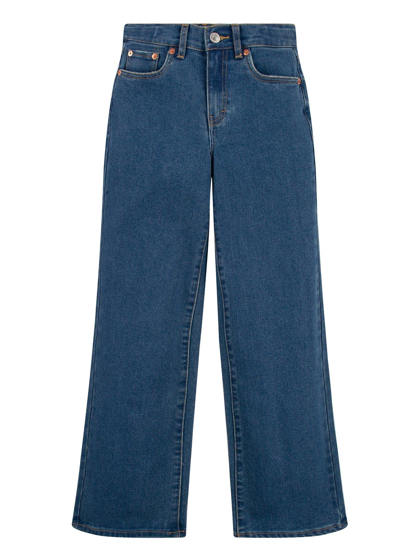 River Island Girls Wide Leg Jeans - Blue