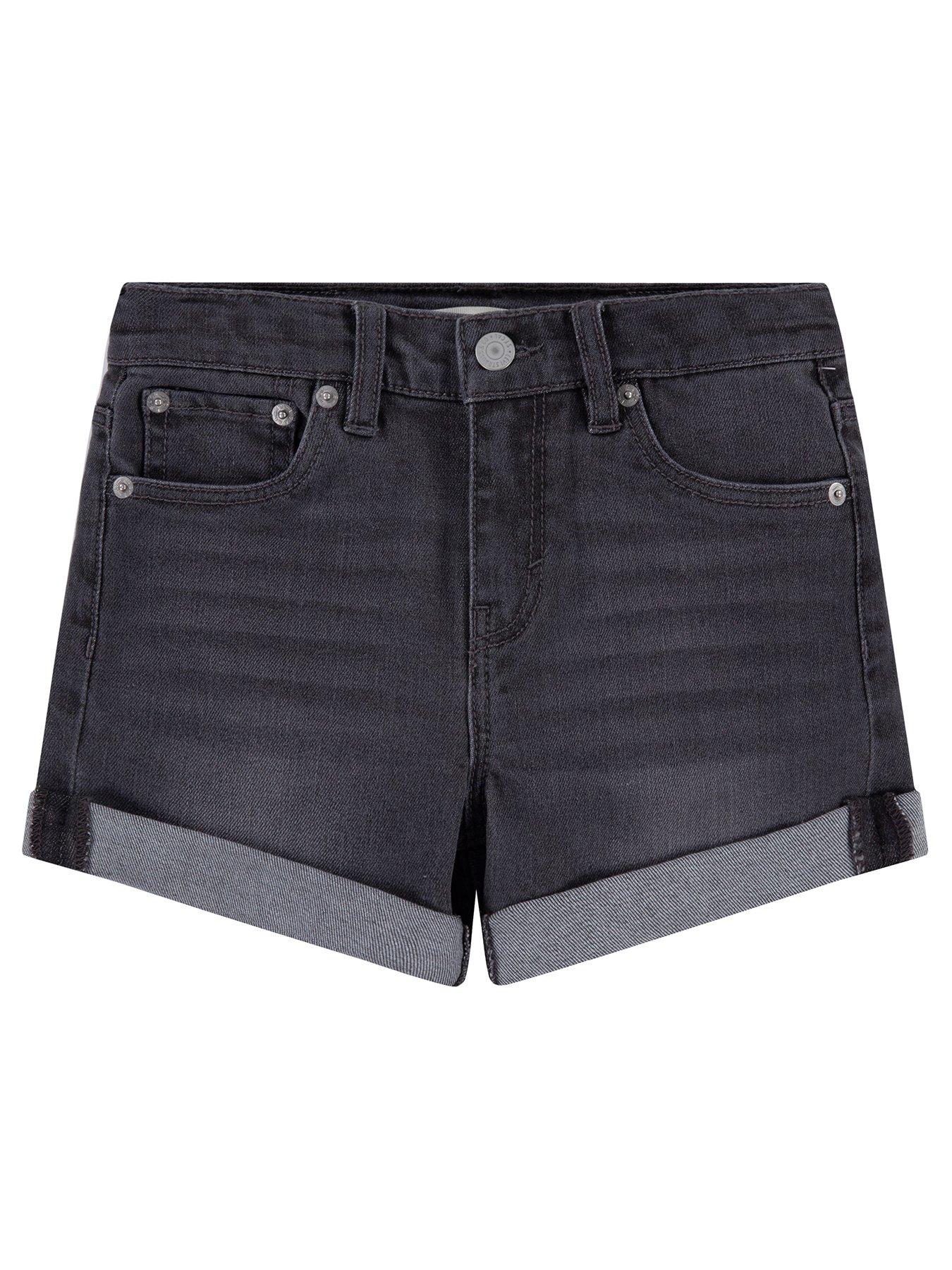 Levi's Girls Girlfriend Denim Shorts - Dark Grey | Very.co.uk