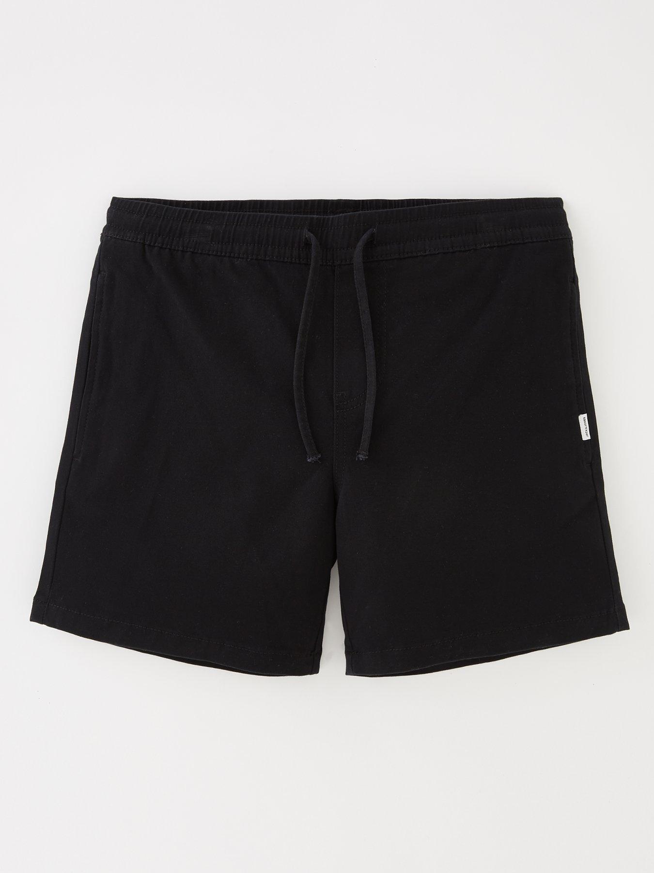 Image 1 of 4 of Jack & Jones Junior Boys Jeff Woven Jogger Shorts - Black