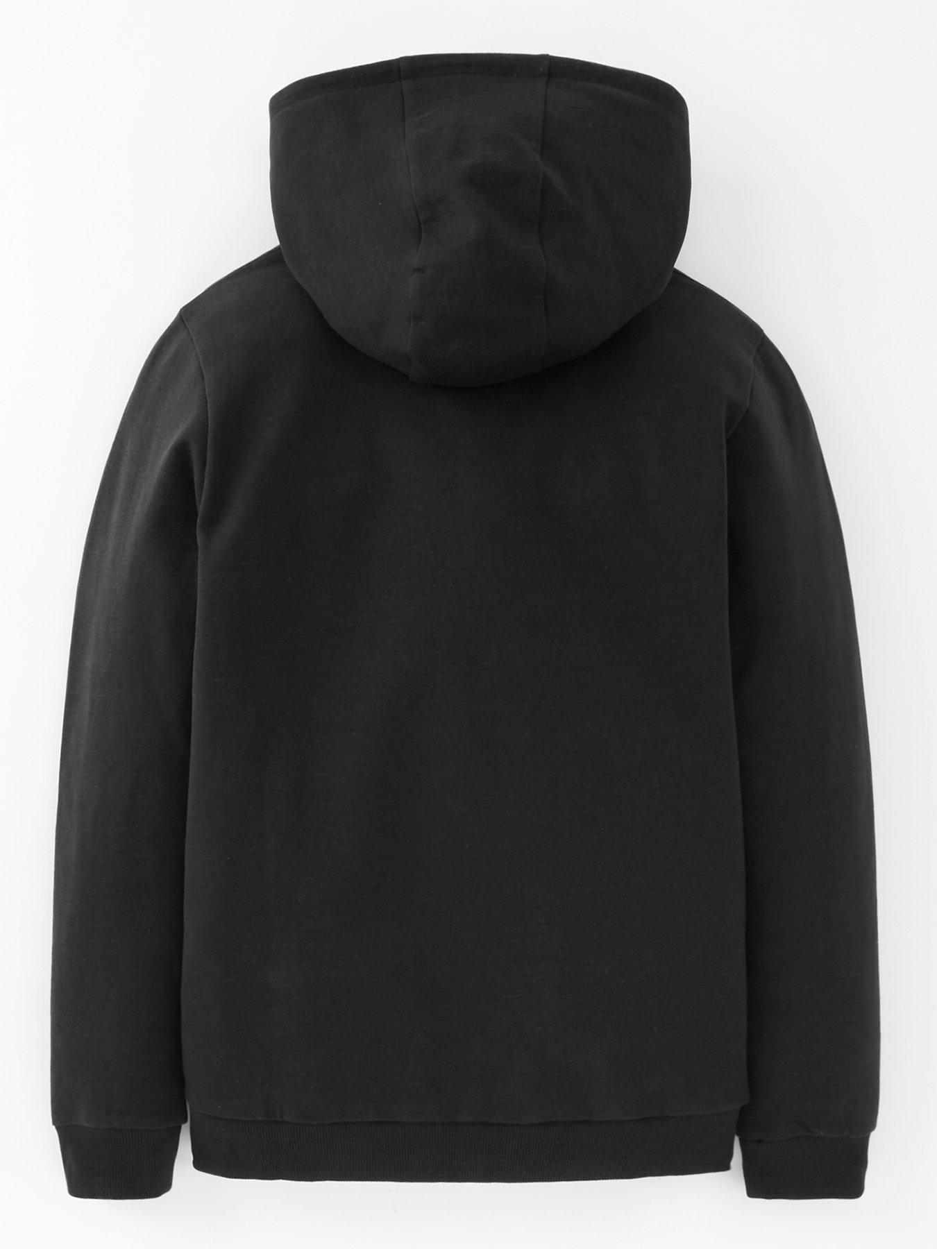 Plain black hoodie for girls clearance