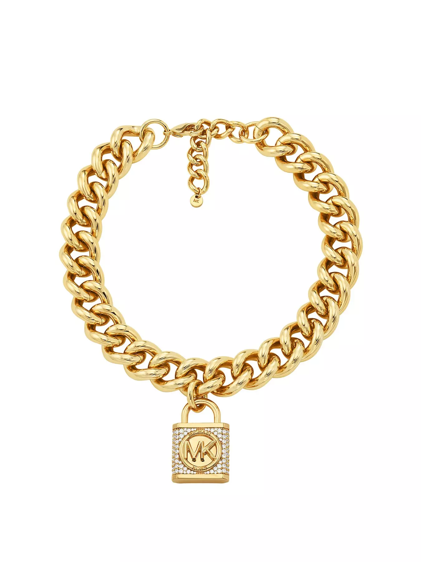 Michael Kors Women's 14K-Gold-Plated & Cubic Zirconia Monogram Logo Bracelet