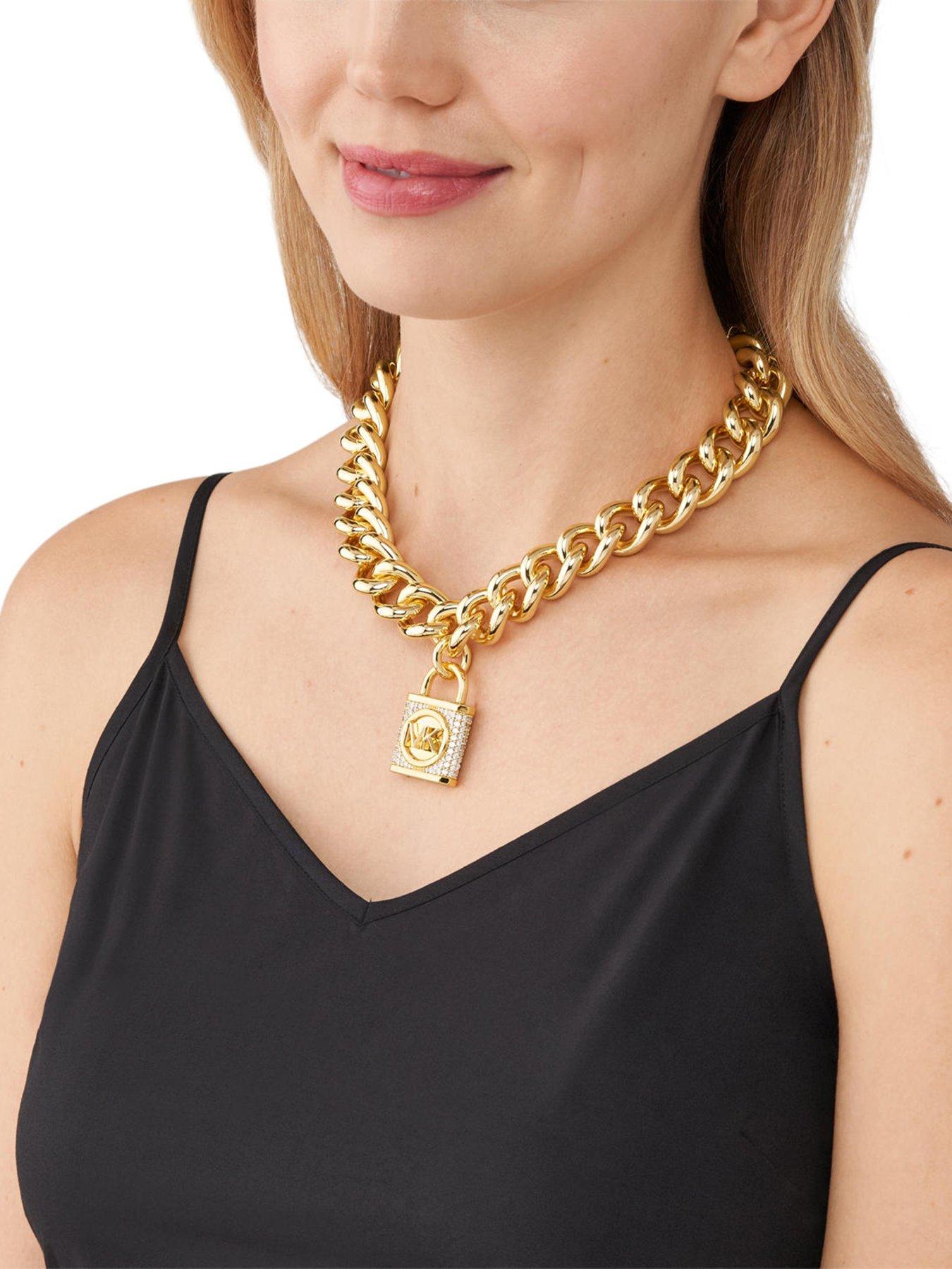 Michael kors gold store chain necklace