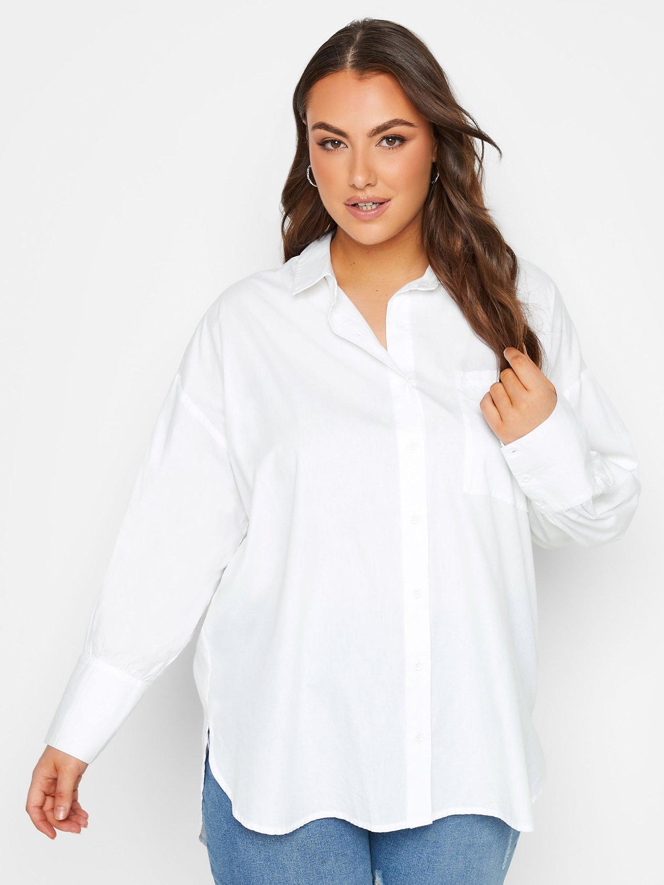 Plus Size Long Sleeve Cotton Poplin Shirt