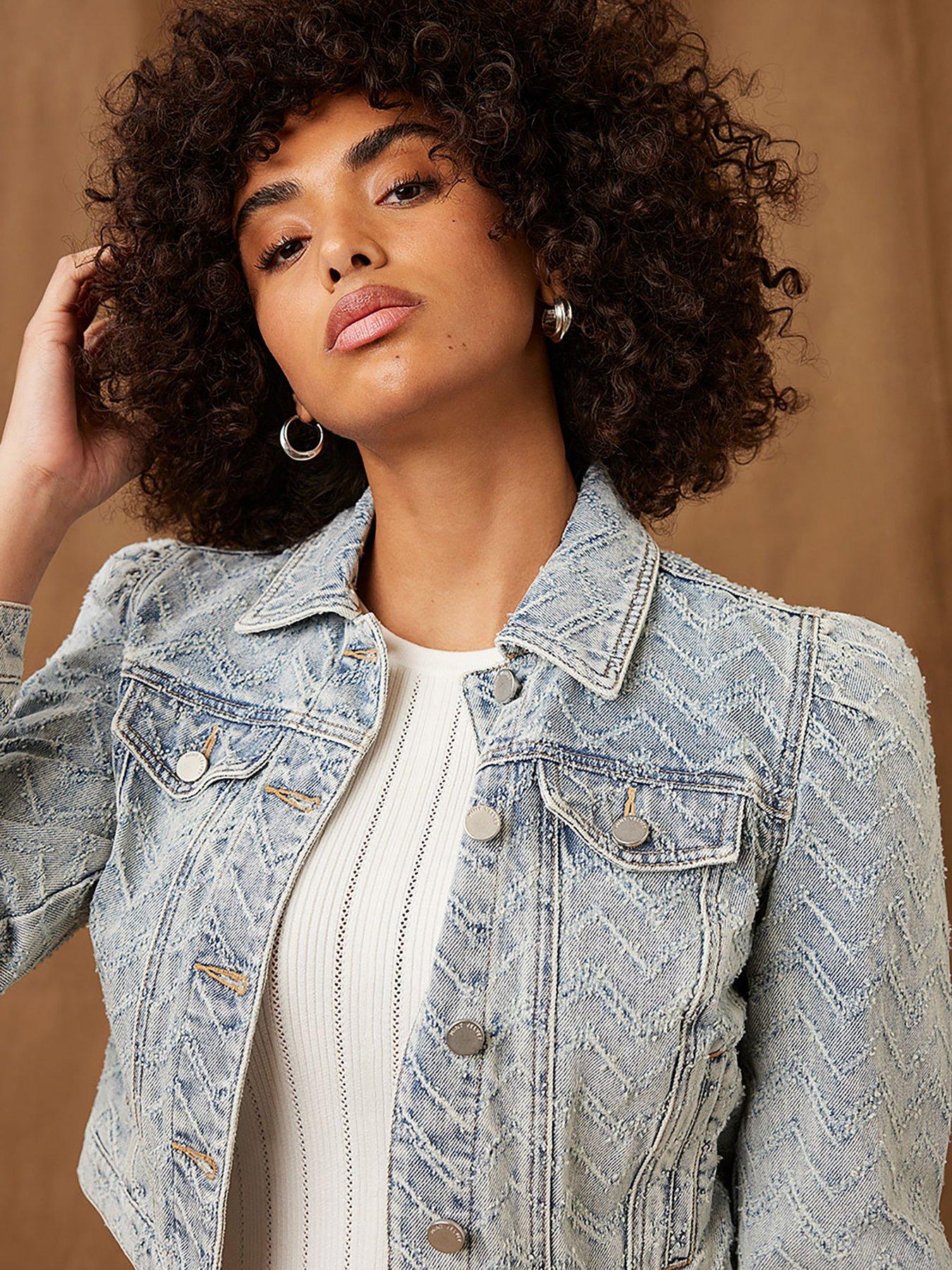 Jean jacket with hot sale puff shoulder