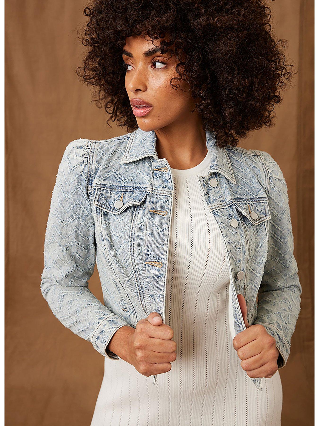 Puff sleeve hot sale denim jacket uk