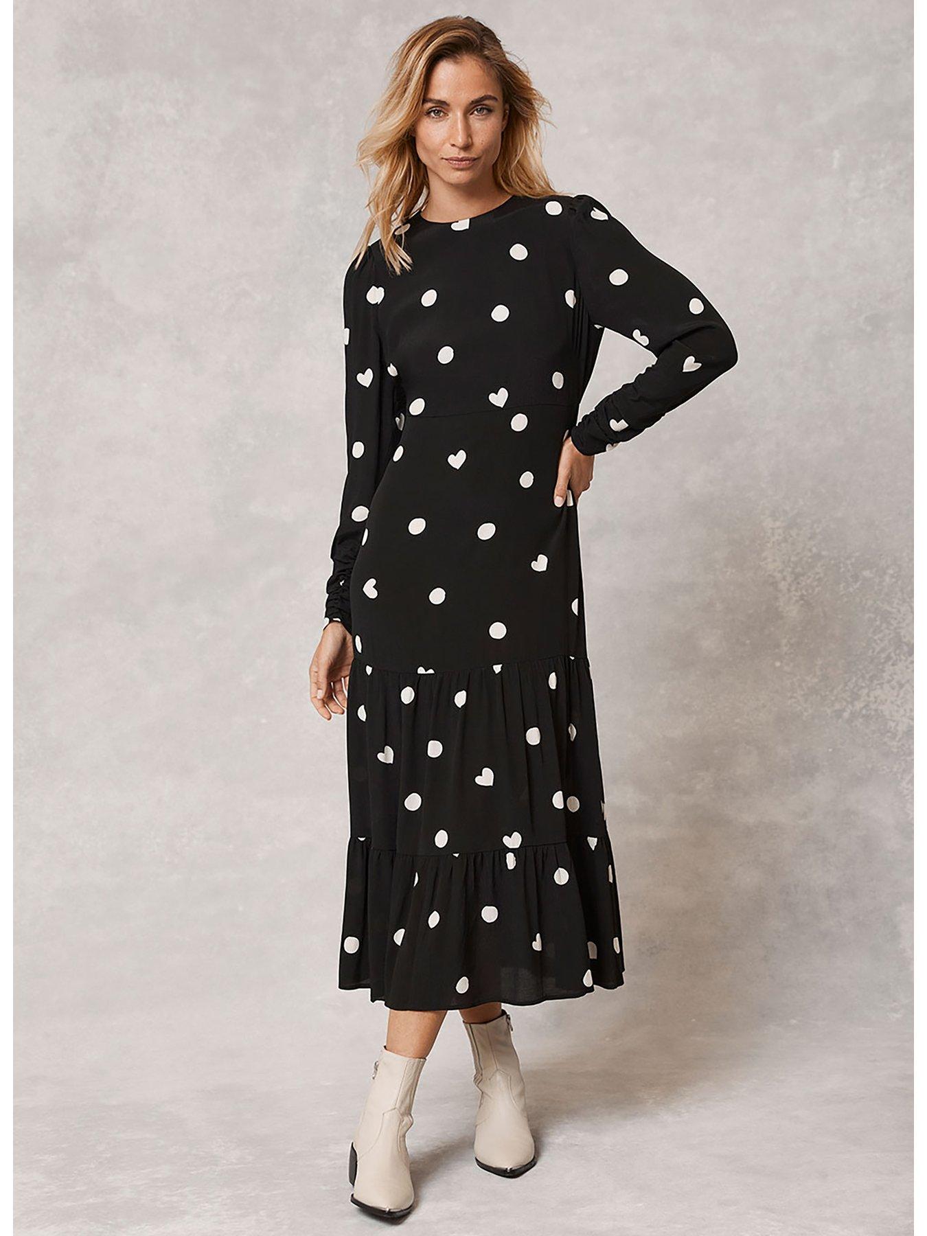 Mint Velvet Bella Spot Print Midi Dress | very.co.uk
