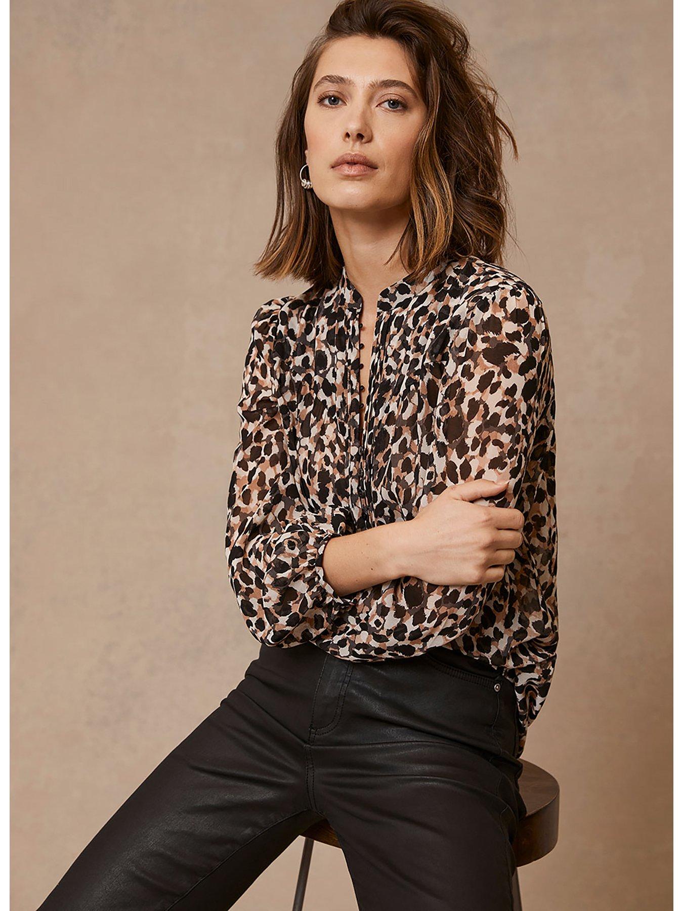 Mint velvet cheap animal print top