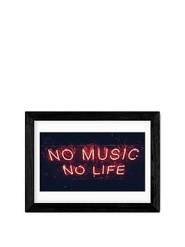 Product photograph of East End Prints No Music No Life Wall Art - Framed from very.co.uk