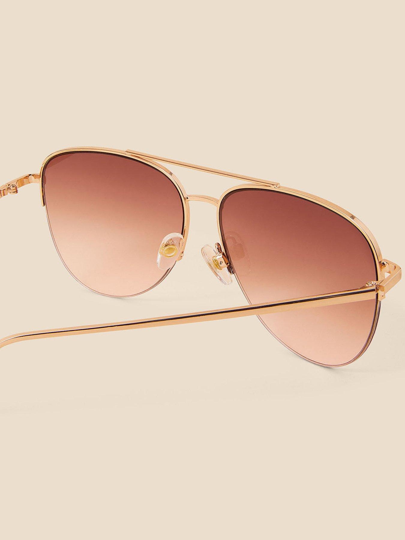 Half frame aviator outlet sunglasses