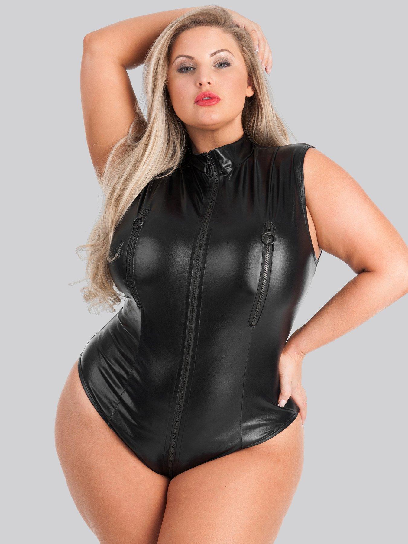 Lovehoney Plus Size Fierce Wet Look Leggings - Black