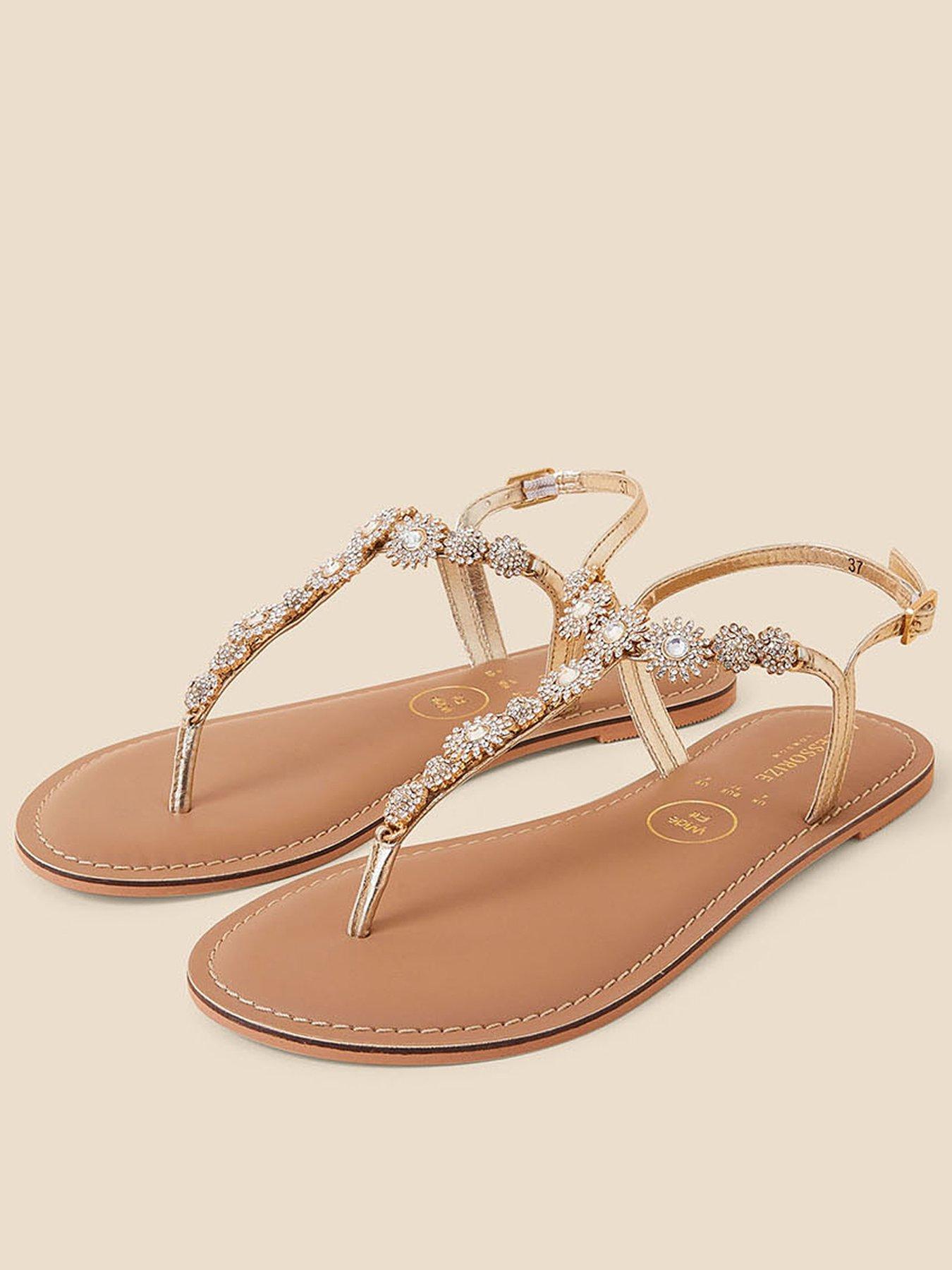 Wide fit sale jewelled sandals