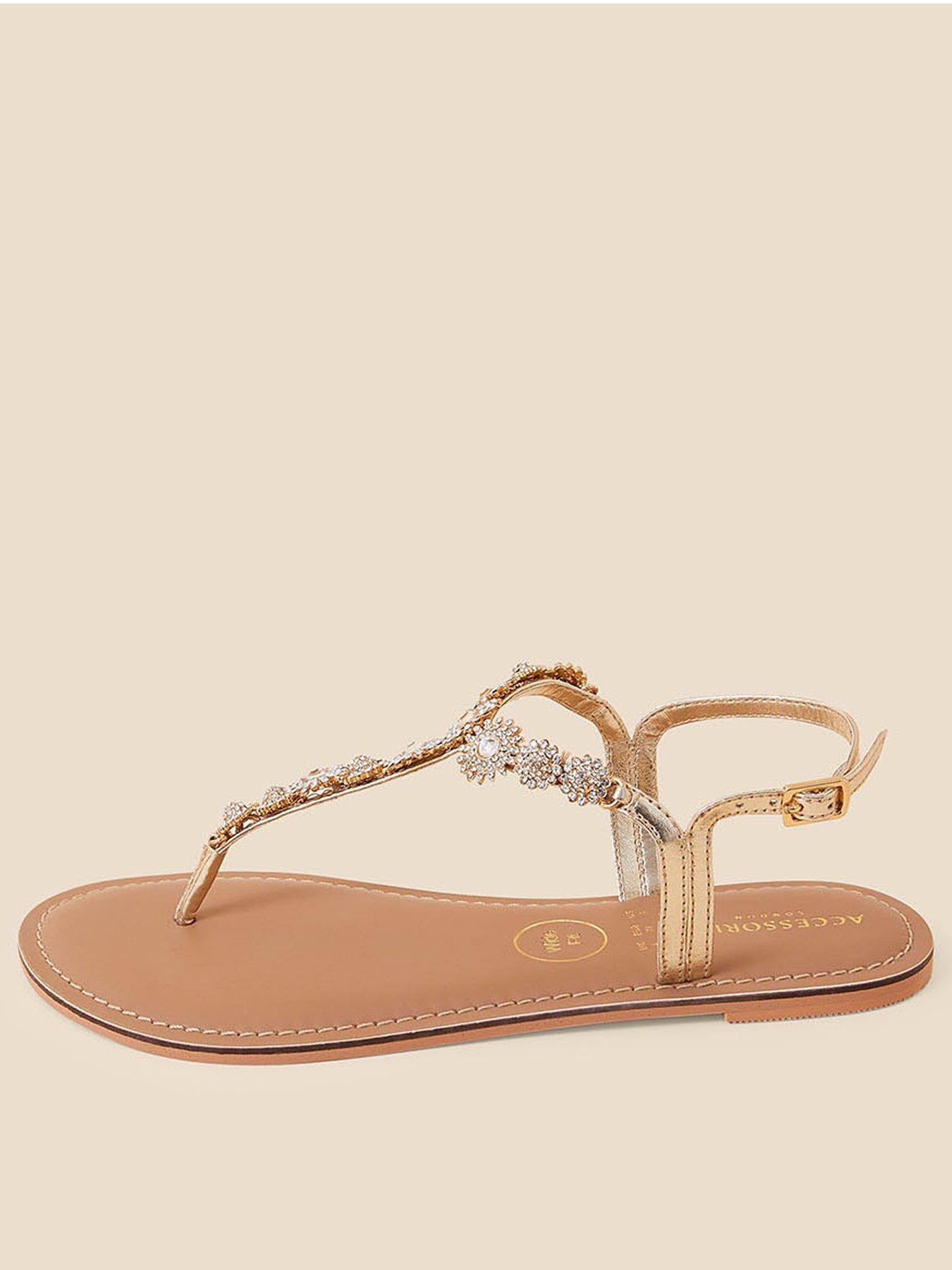 Wide fit jewelled store sandals