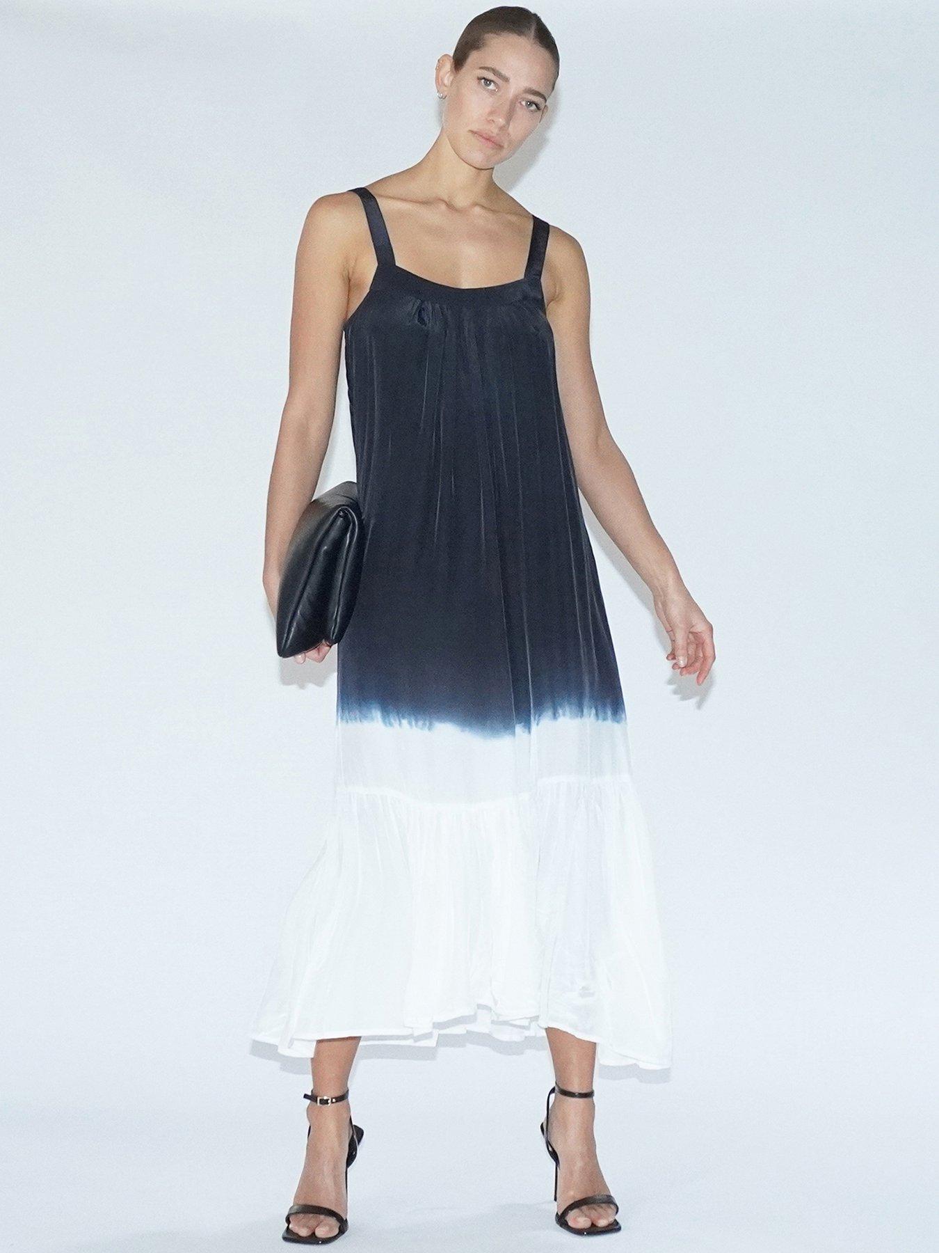 Religion Dip-Dye Wide Strap Maxi Dress- Black, Black, Size 10, Women