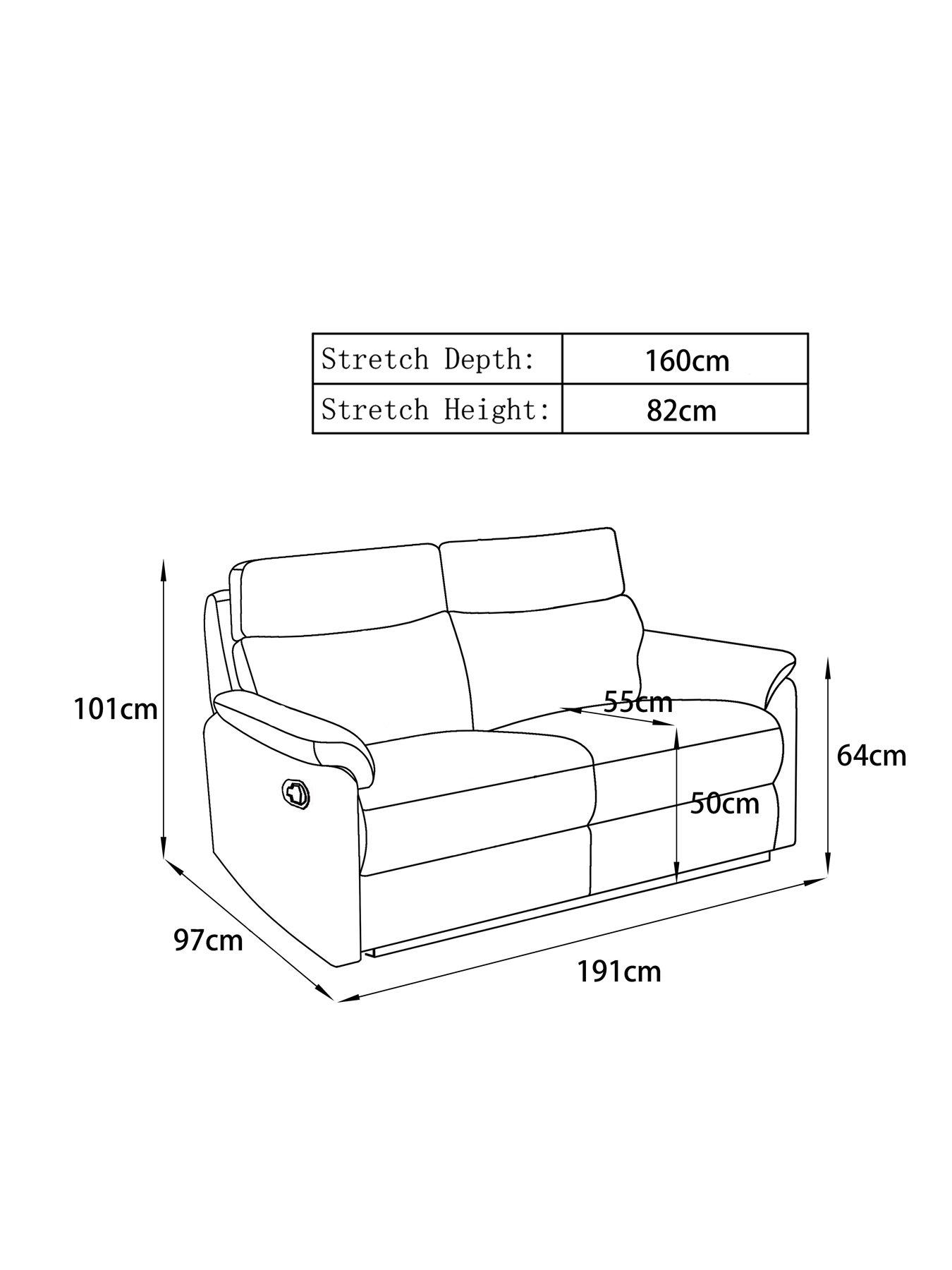 Image 6 of 6 of Very Home Linea Fabric Manual Recliner 2 Seater Sofa