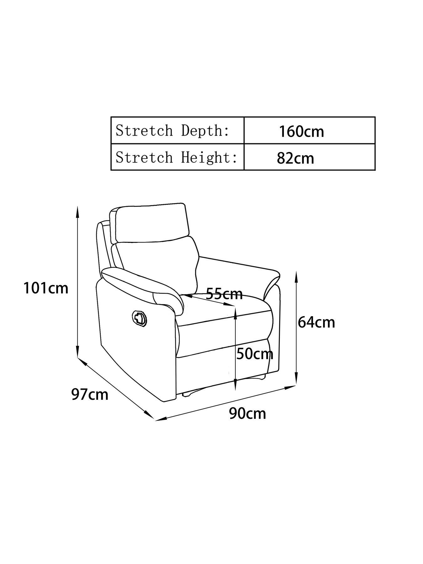 Image 5 of 5 of Very Home Linea Fabric Manual Recliner Armchair