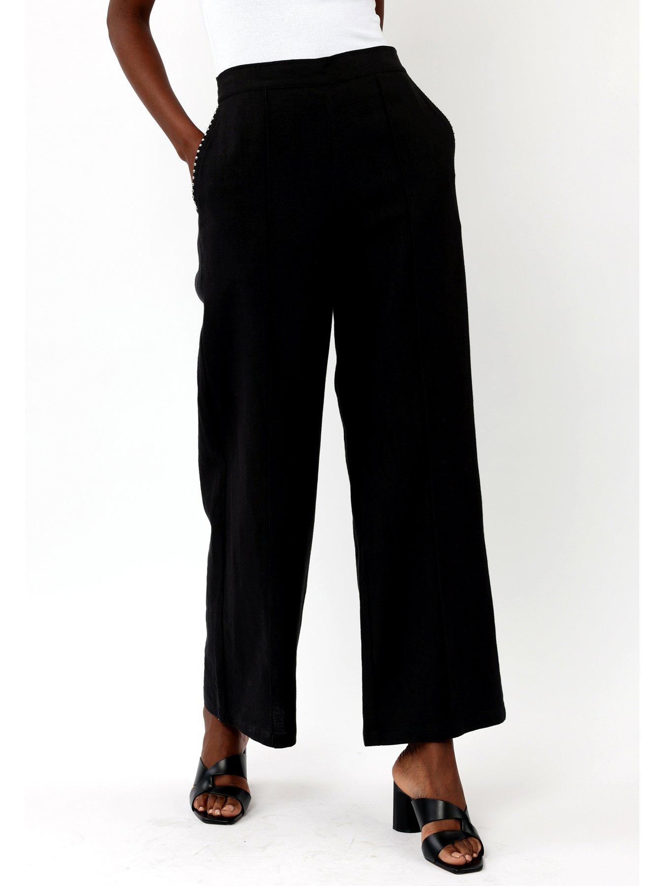 Religion Tailored Wide Trouser -Black