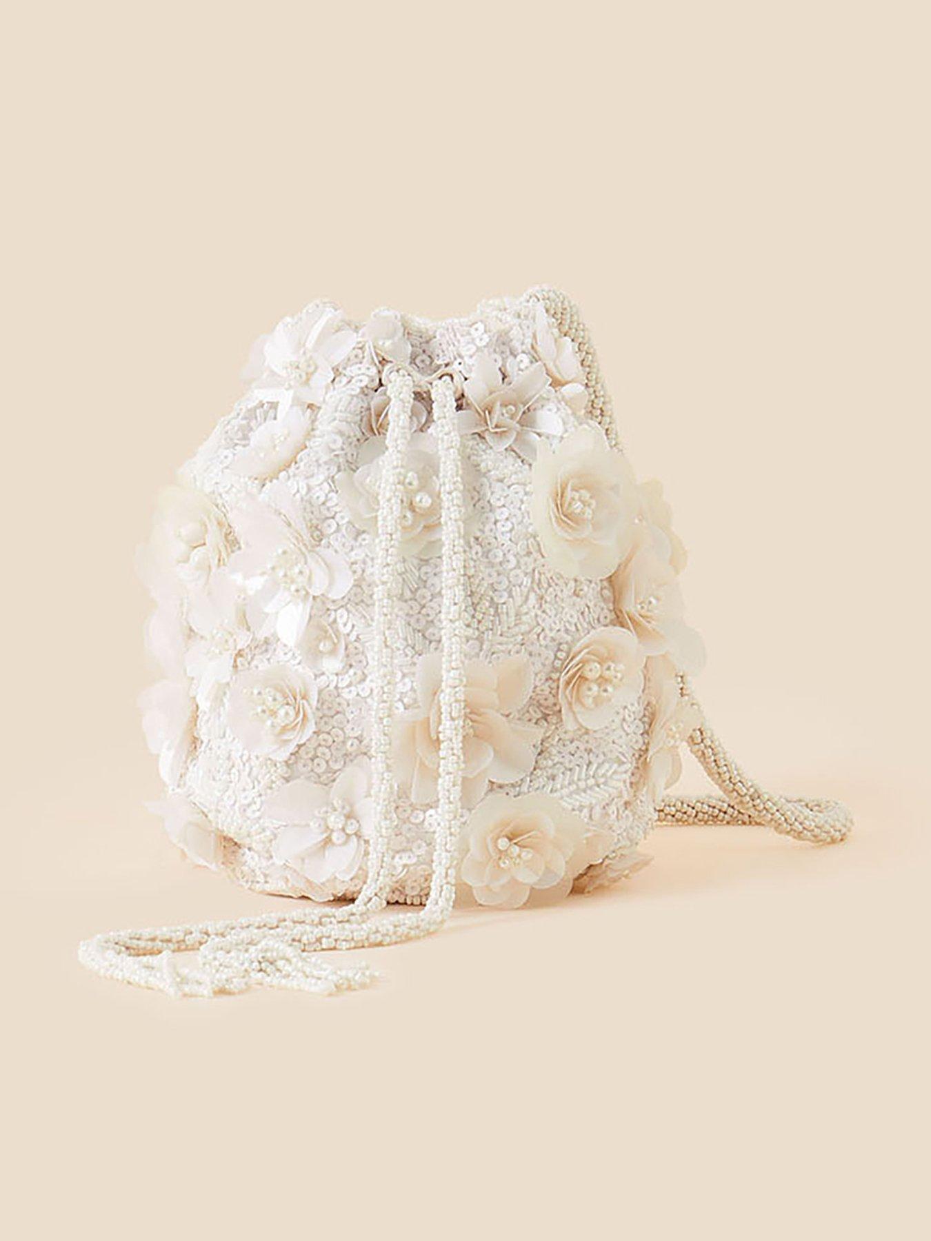 Accessorize Bridal Flower Embellished Bag