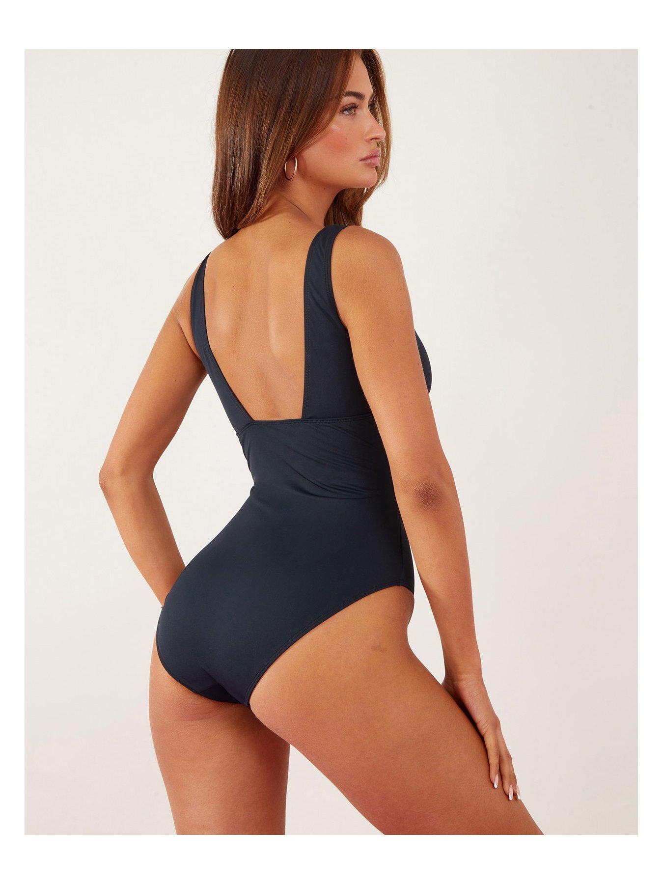 Accessorize Scallop Shaping Swimsuit - Black